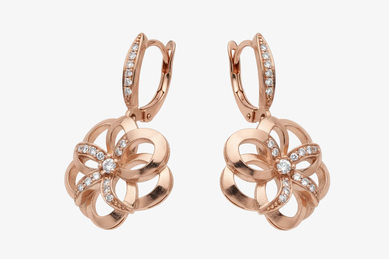 Elegant Rose Gold Stud Earrings