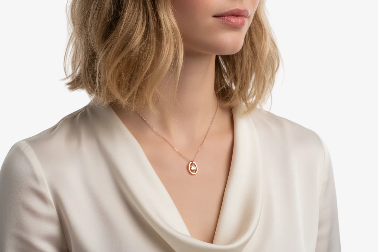 Medium Weight Rose Gold Pendant Necklace