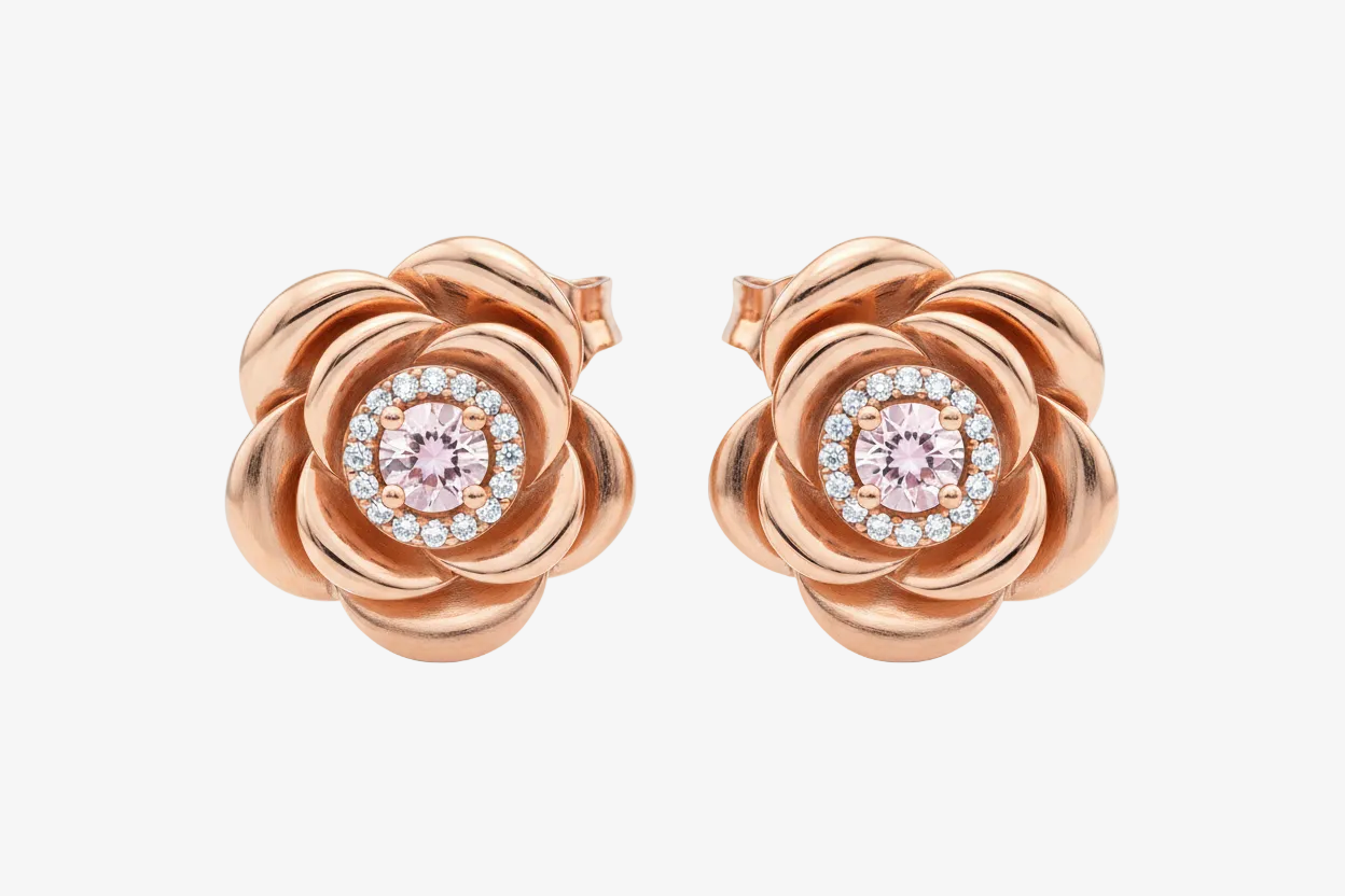 Elegant Rose Gold Stud Earrings