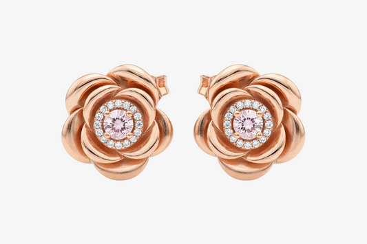 Elegant Rose Gold Stud Earrings