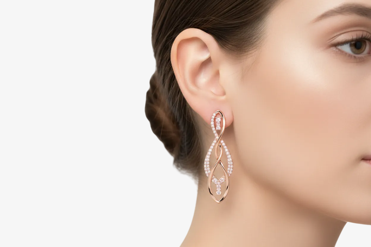 Elegant Rose Gold Stud Earrings